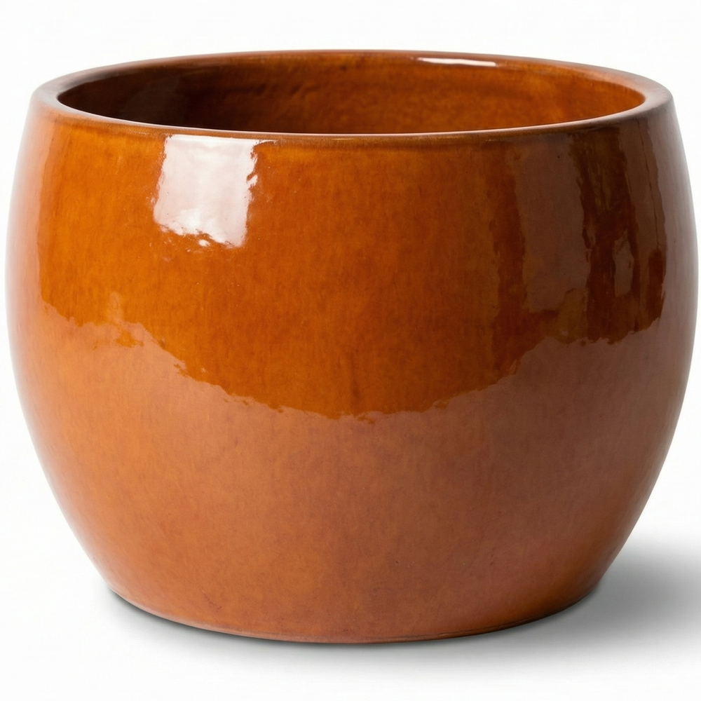 Keramicky květináč Romulus - Tropická oranžová - M (31 x 23 cm)