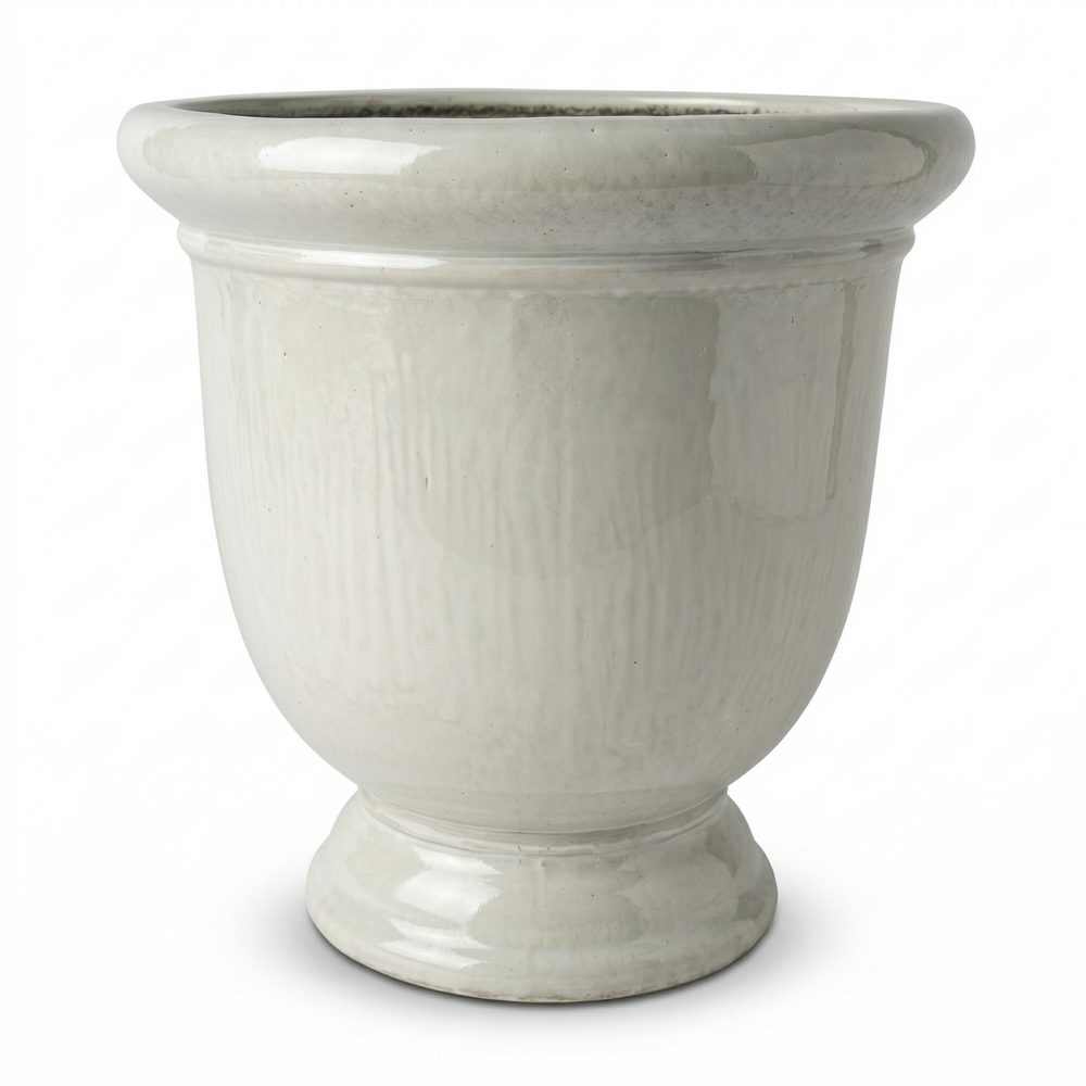Velký kramický květináč Titan - Perlová - L (53x55cm)