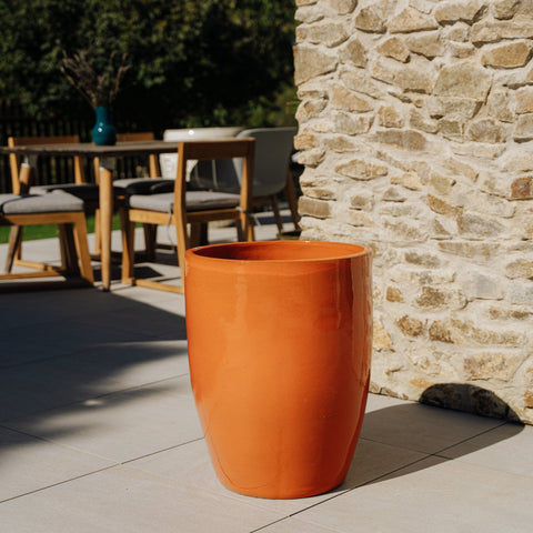 Vysoký keramický květináč Platon - Oranžový