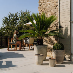 Keramický květináč VAUBAN - Tygrovaná bílá