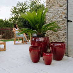 Keramický květináč LAFONTAINE - Topická červená