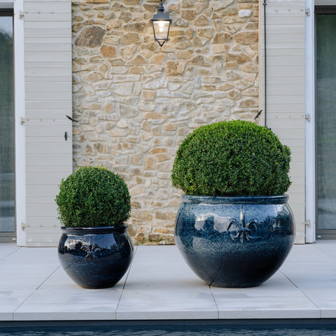 Keramický květináč Clovis - Ledově modrá