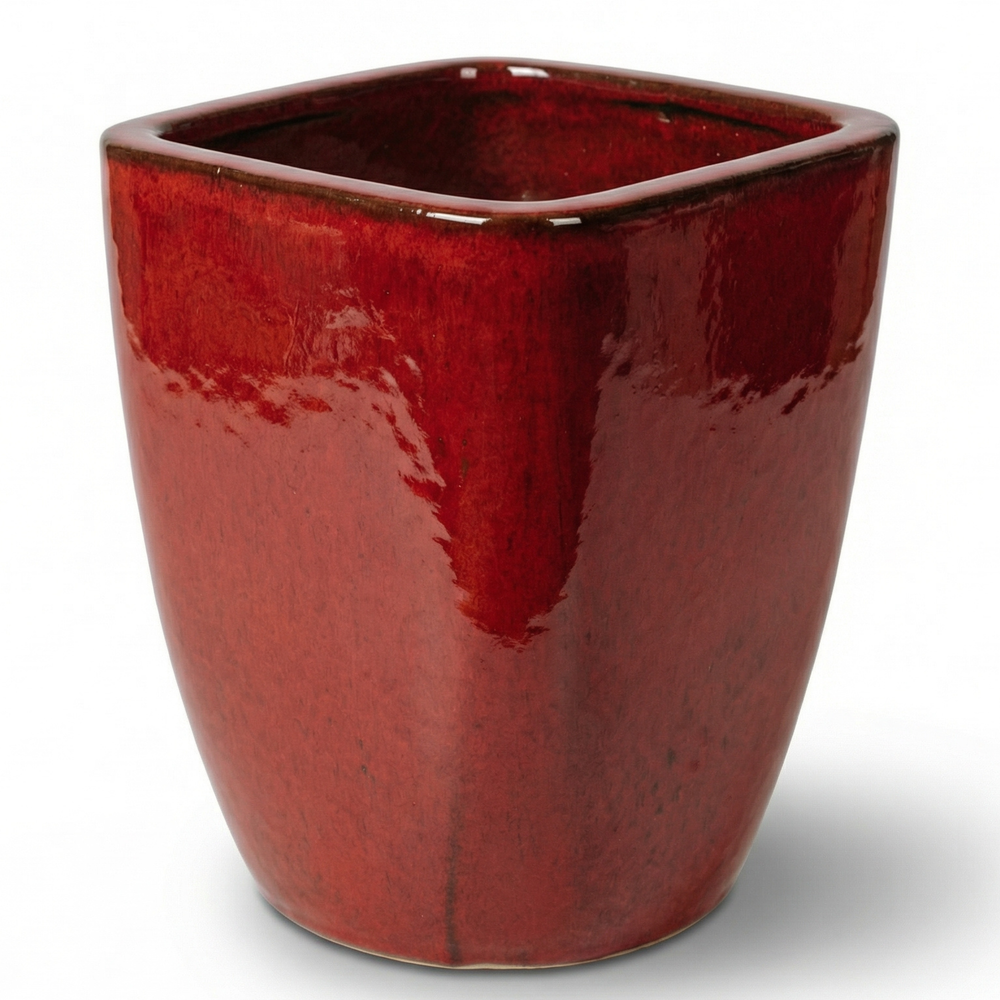 Keramický květináč VAUBAN - Tropická červená - S (18 cm x 21 cm)