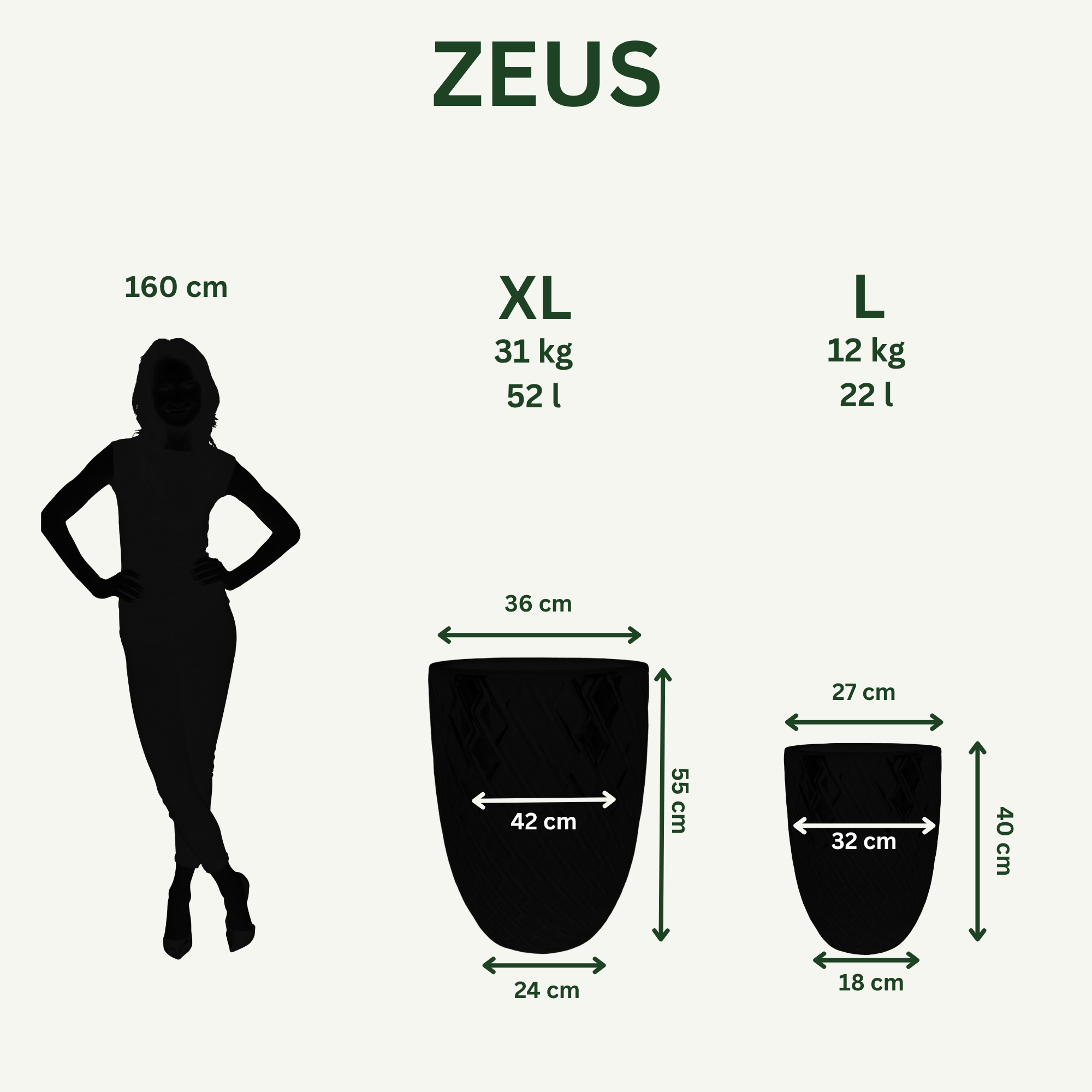 Keramický květináč Zeus - Jablkově zelená