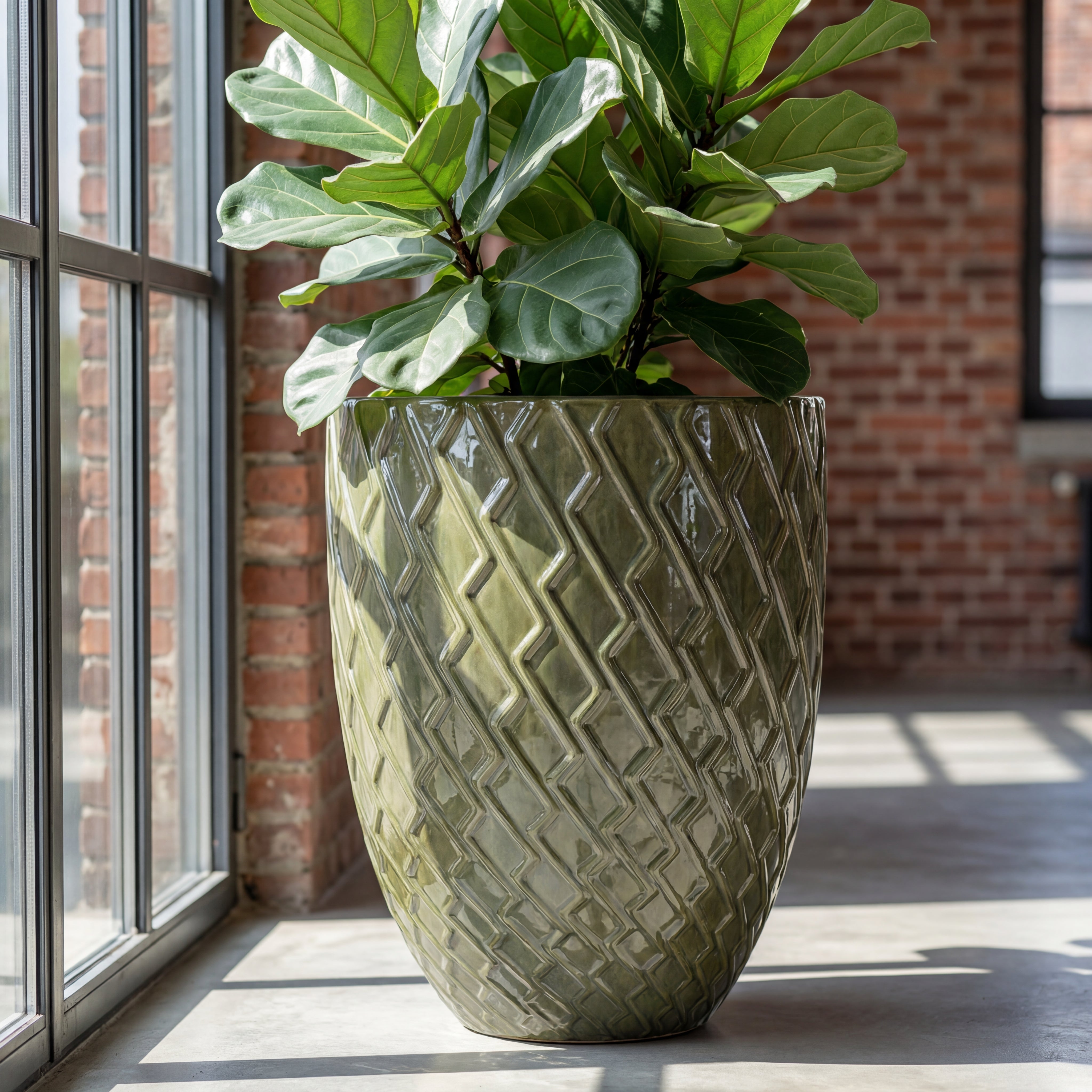 Stylový keramický květináč ZEUS v interiéru