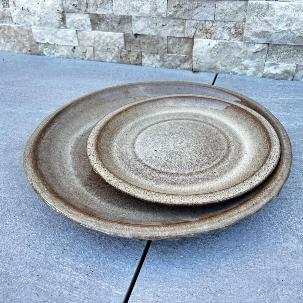 Podmiska pod květináč - Broušený bronz se vzorem (Ø 17–33 cm)