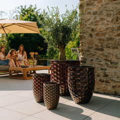 Keramický květináč MEROVEE - Cihlově červená