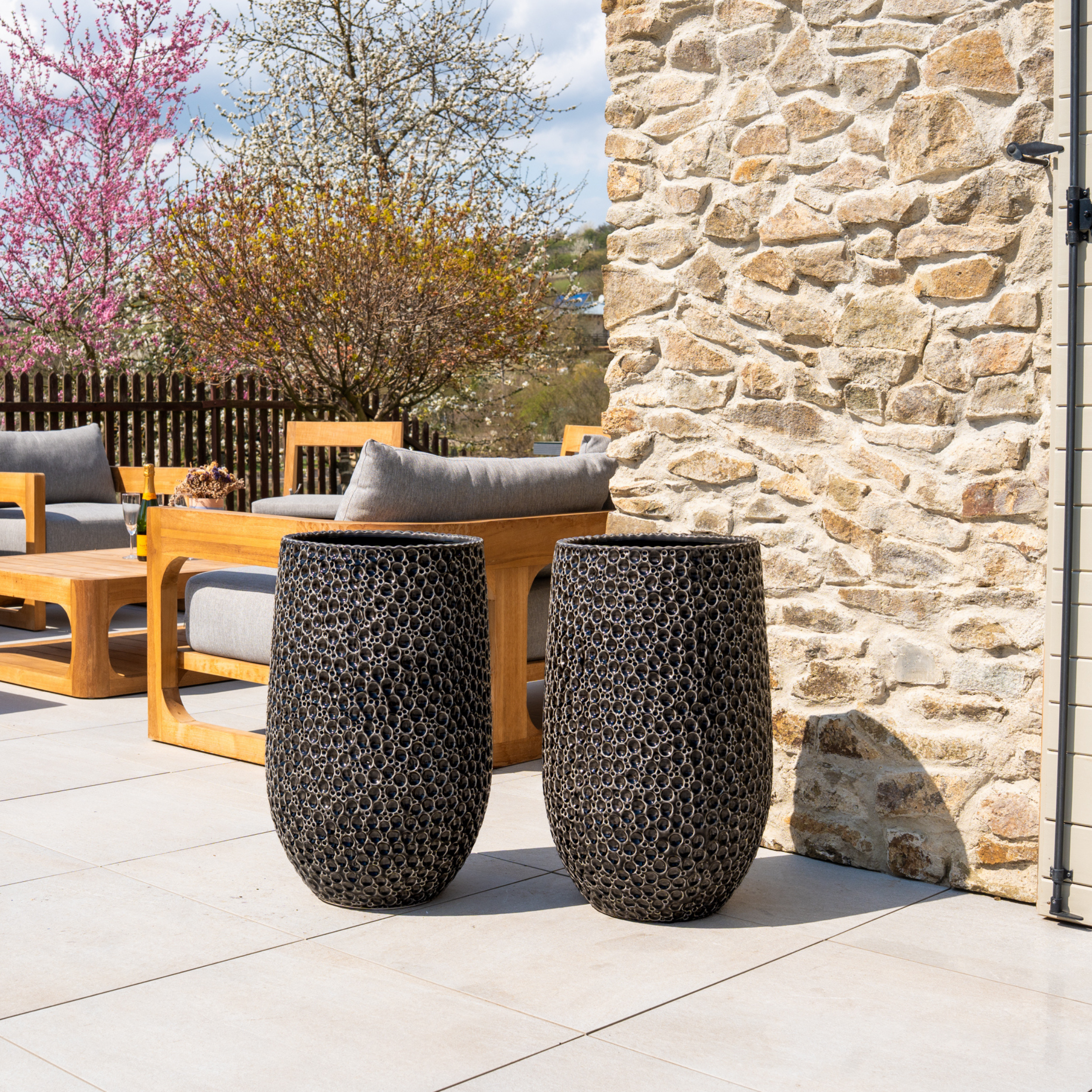 Keramický květináč Paris - Černá