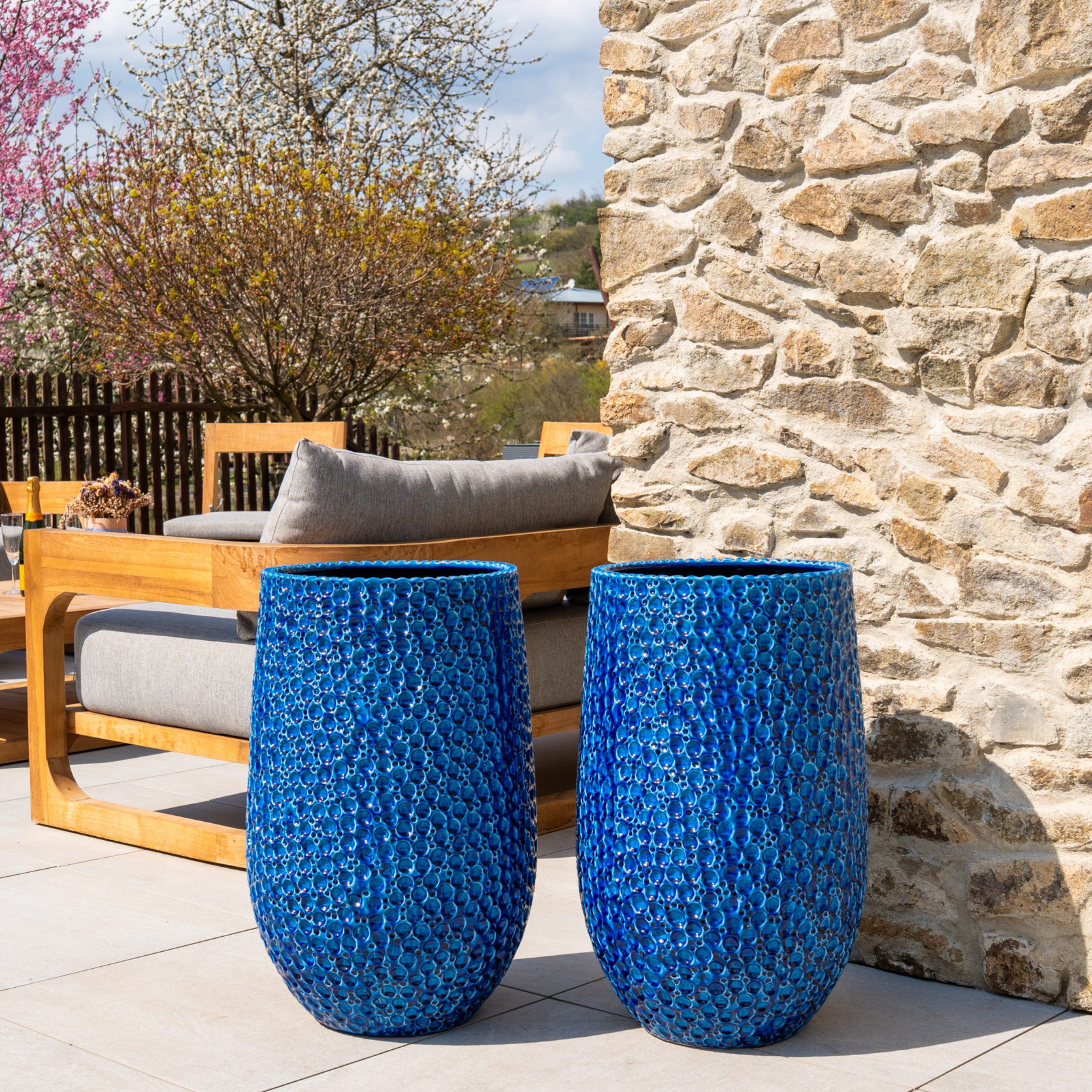 Keramický květináč Paris - Modrý