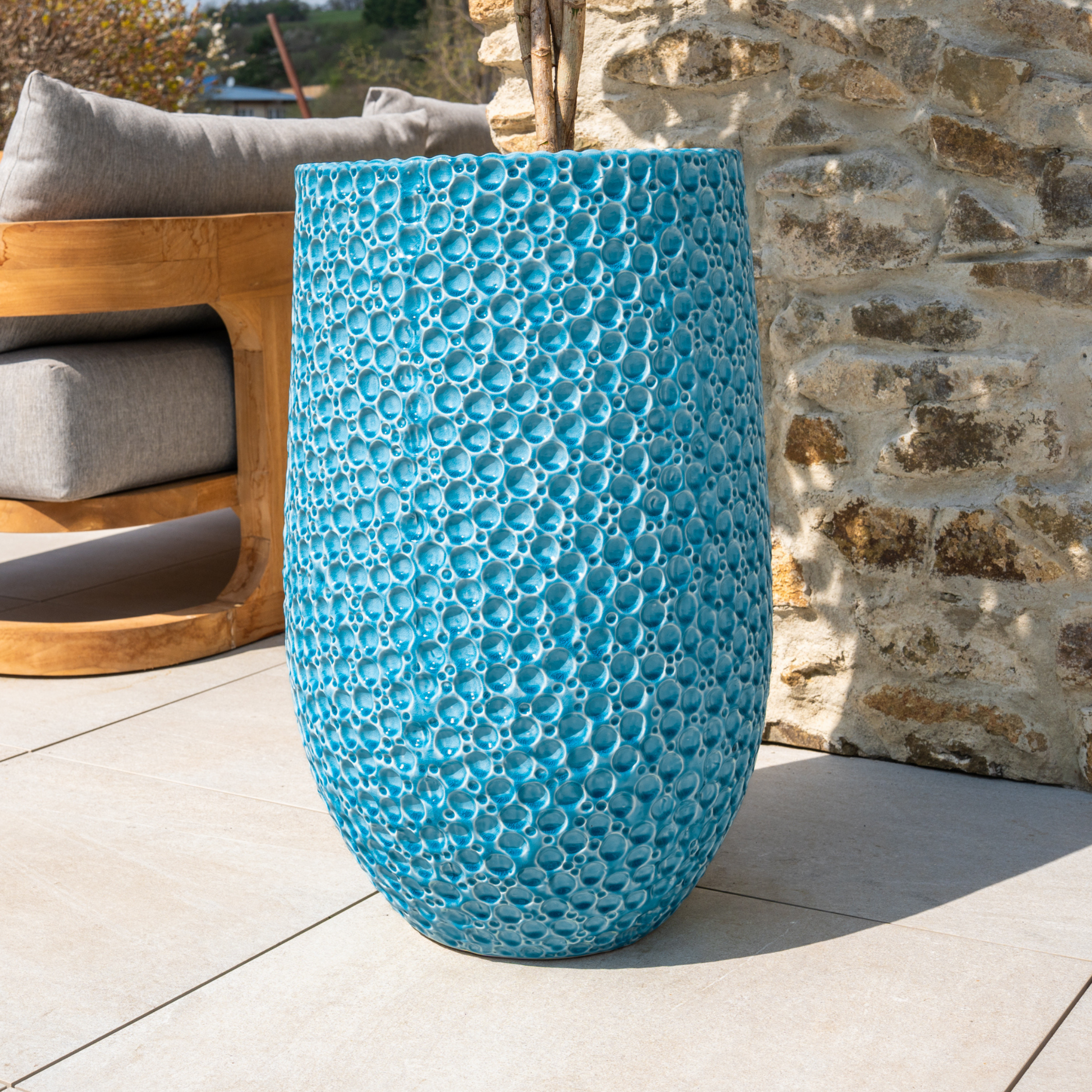 Keramický květináč Paris - Světle modrá