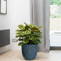 Keramický květináč Mars Anticky modrý – ručně vyráběný glazovaný květináč z terakoty