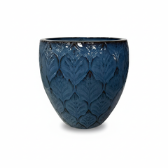 Keramický květináč Artemis Anticky modrý – ručně vyráběný glazovaný květináč z terakoty