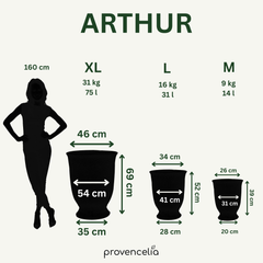 Keramický květináč Arthur - Azurově modrá - XL (42 cm x 52 cm)