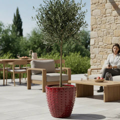 Keramický květináč Attila Císařsky červený – ručně vyráběný glazurovaný květináč z terakoty