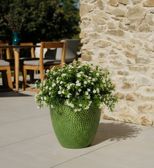 Keramický květináč Cigaline Jablečně zelený – ručně vyráběný glazovaný květináč z terakoty