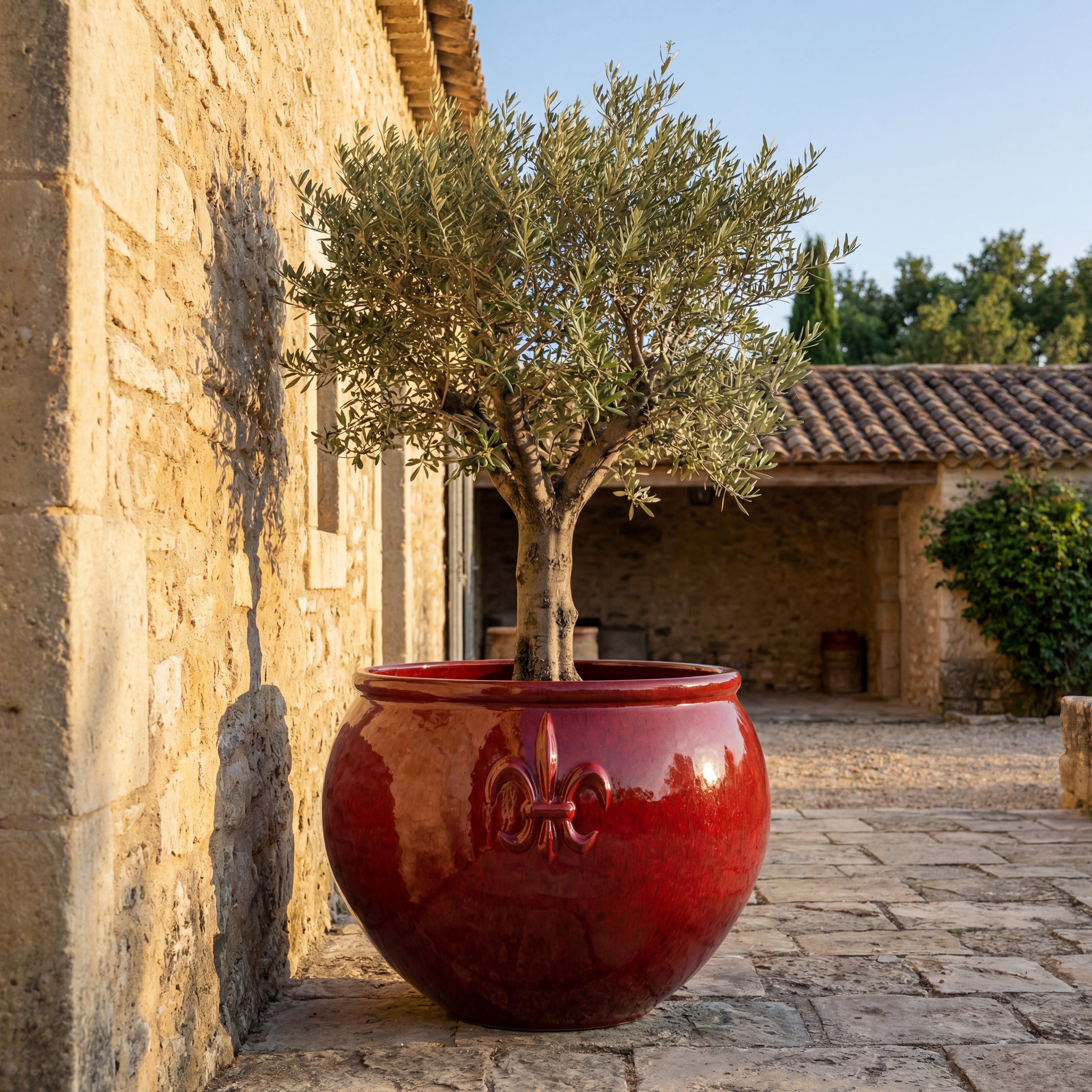 Keramický květináč Clovis - Tropická červená