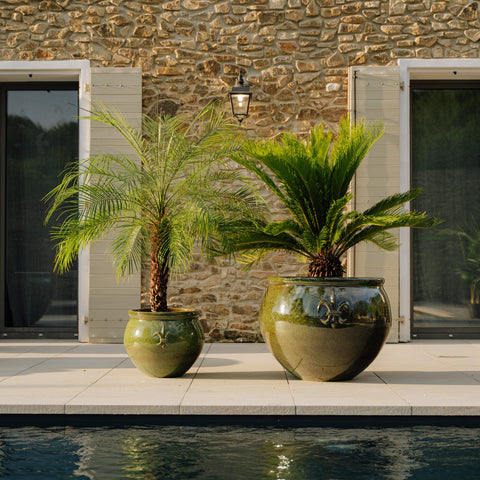 Keramický květináč Clovis - Tropická zelená