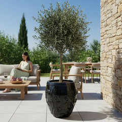 Keramický květináč Gaia - Černá