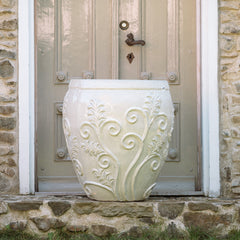 Keramický květináč Gaia - Krémová