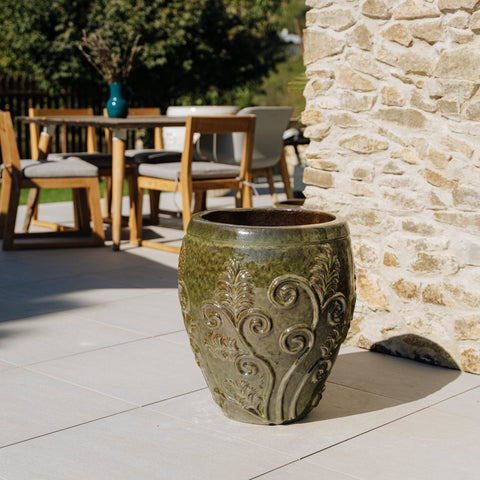 Keramický květináč Gaia - Tropická zelená