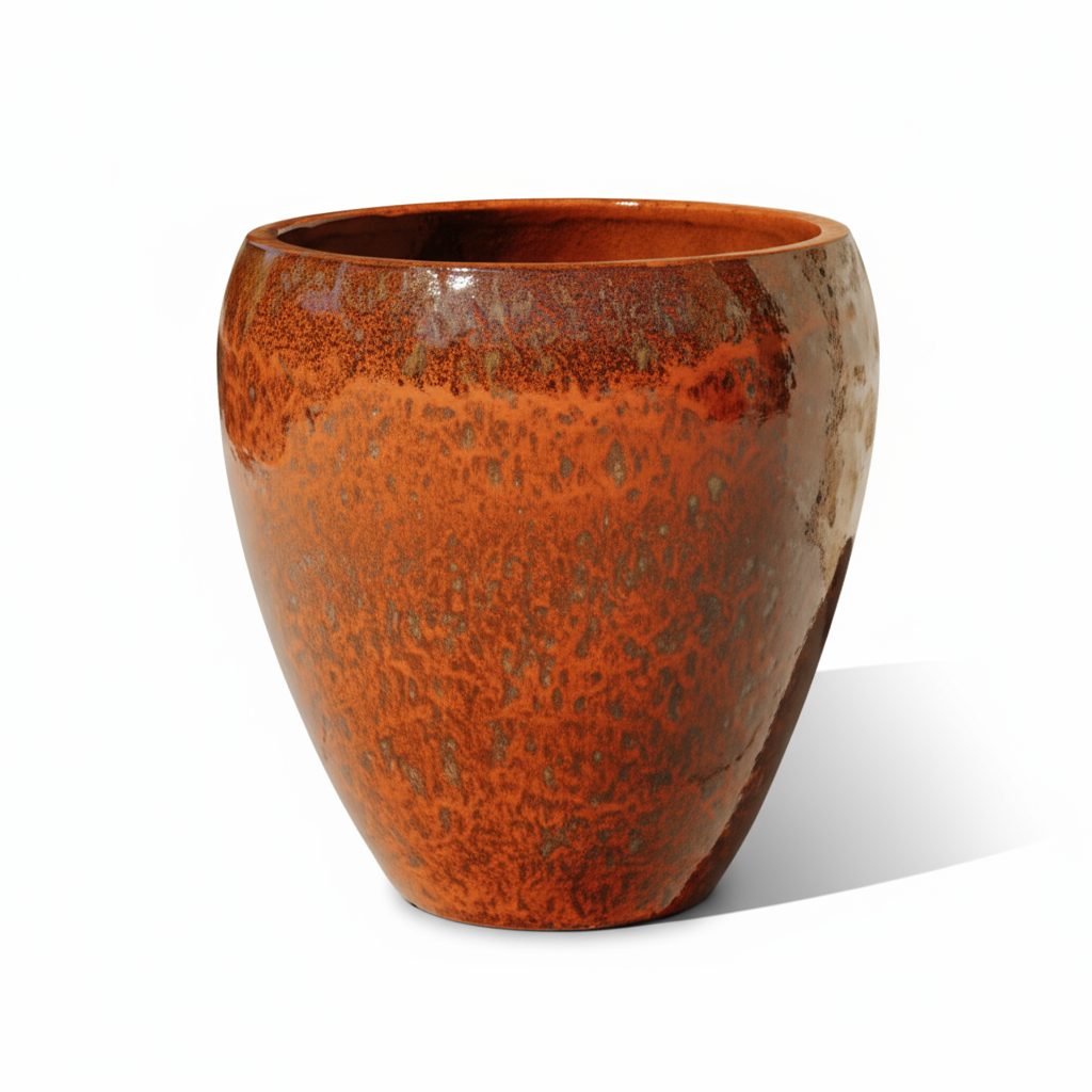 Keramický květináč LAFONTAINE - Podzimní Oranžová