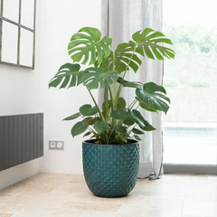 Keramický květináč Mars Petrolejově modrý – ručně vyráběný glazovaný květináč z terakoty