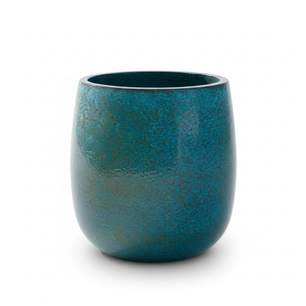 Keramický květináč SOCRATE - Ocelově modrá