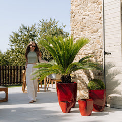 Keramický květináč VAUBAN - Tropická červená