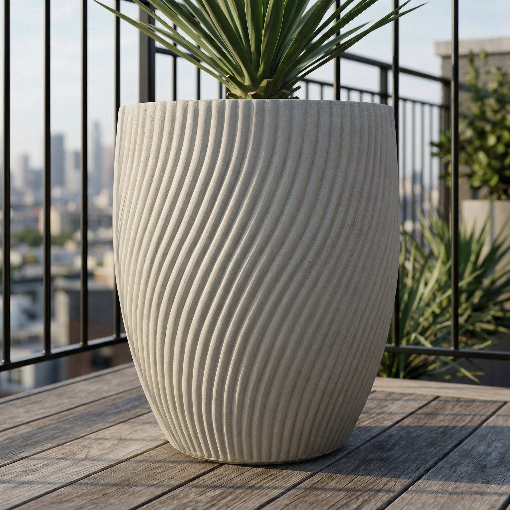 Betonový květináč Solstice - Béžová