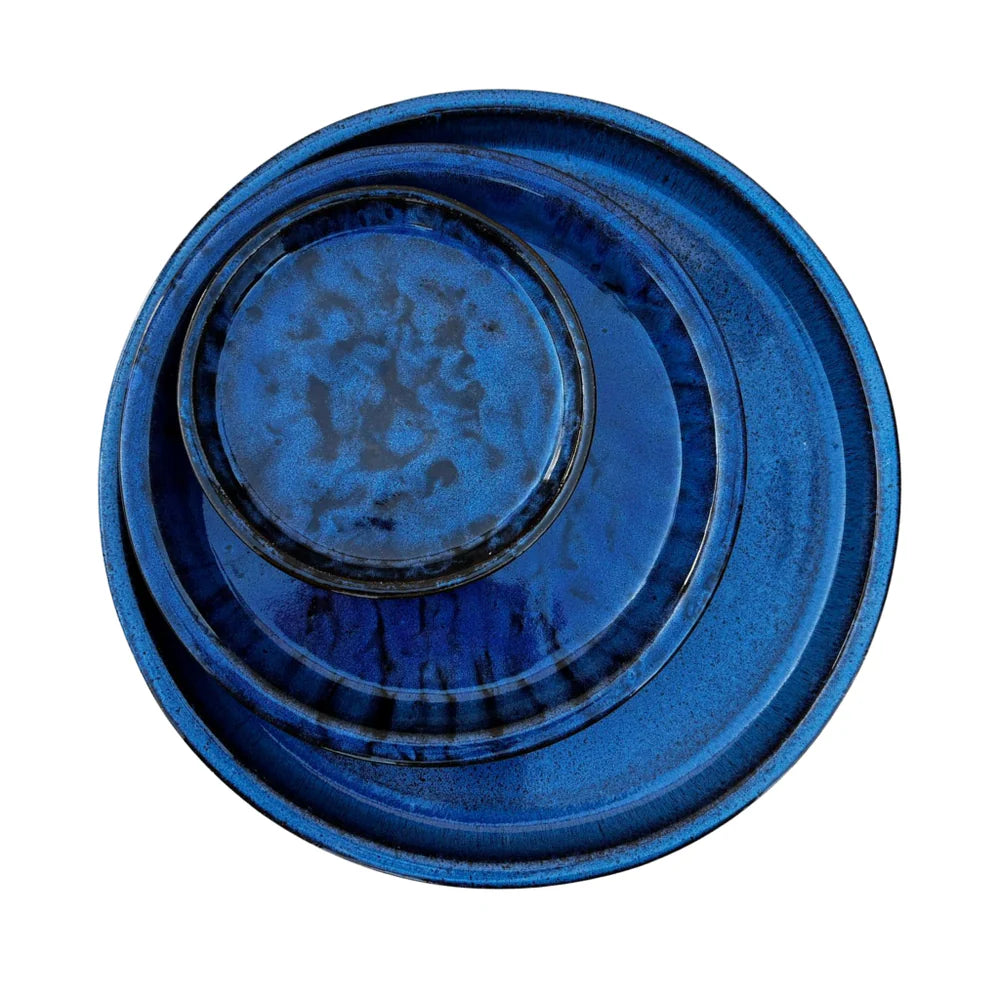 Podmiska pod květináč - Anticky modrá