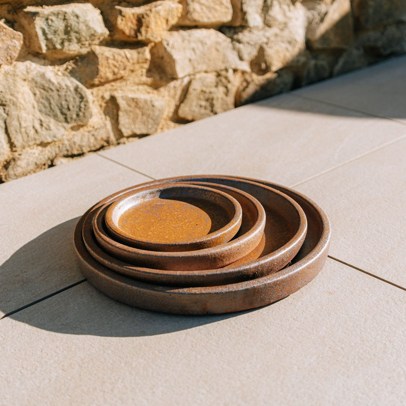 Podmiska pod květináč - Imitace rzi