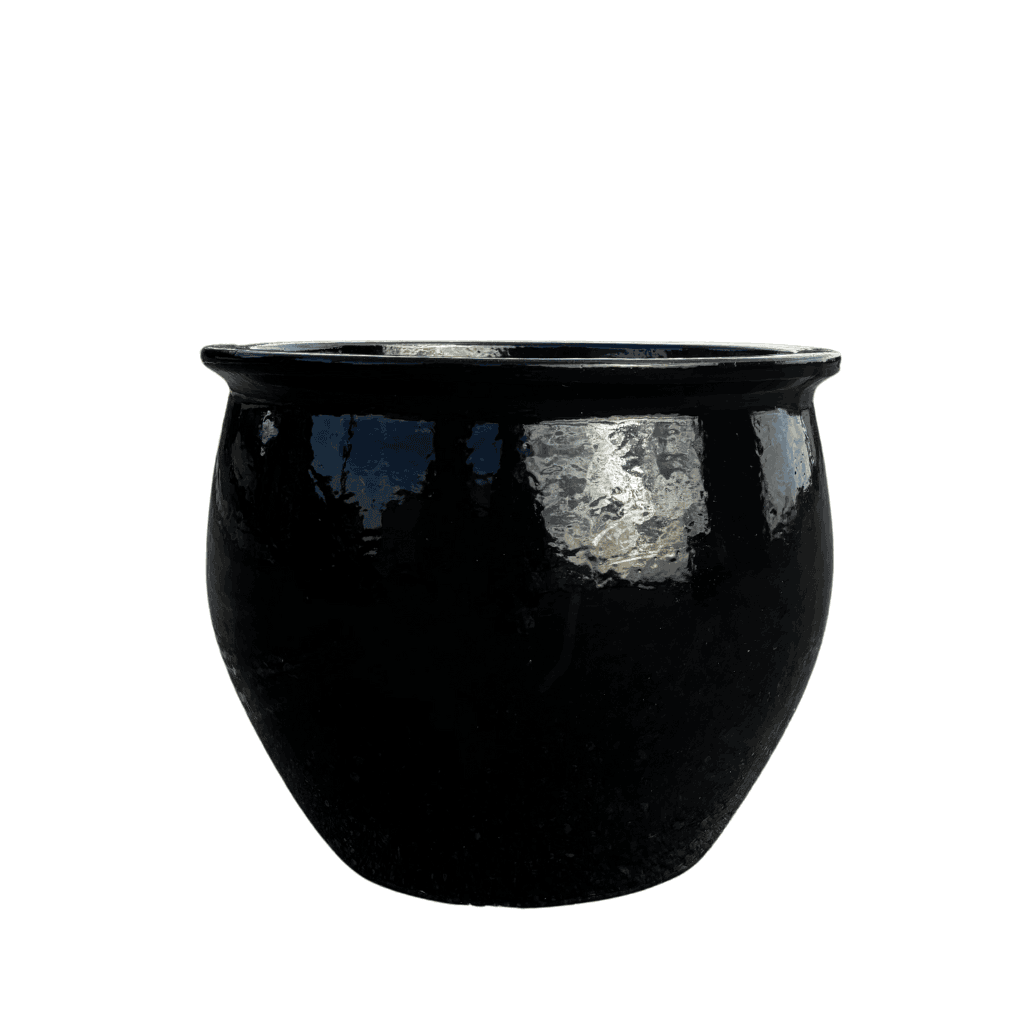 Keramický květináč Newton – Černá, M (34 cm x 28 cm)
