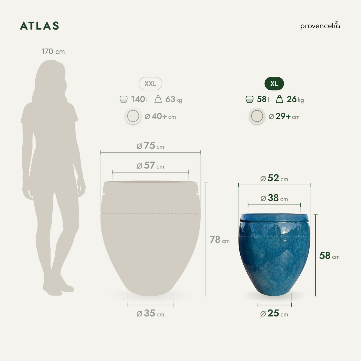 ATLAS XL – rozměry