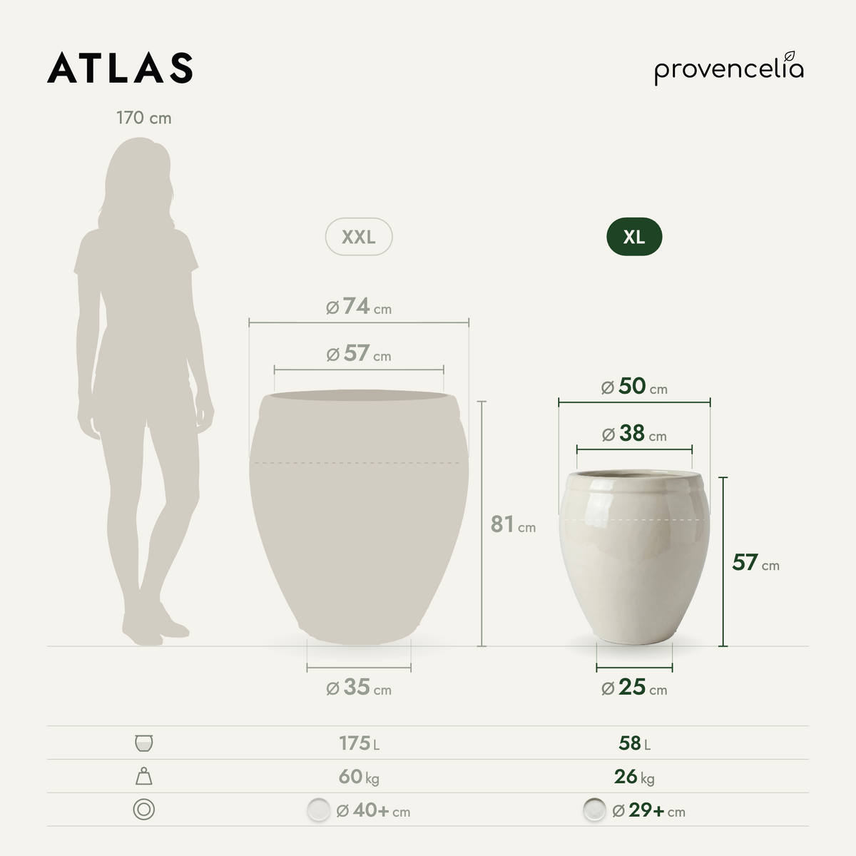 ATLAS XL – rozměry