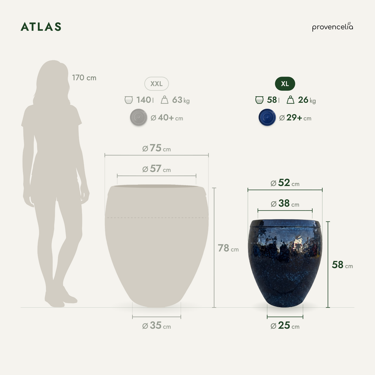 ATLAS XL – rozměry