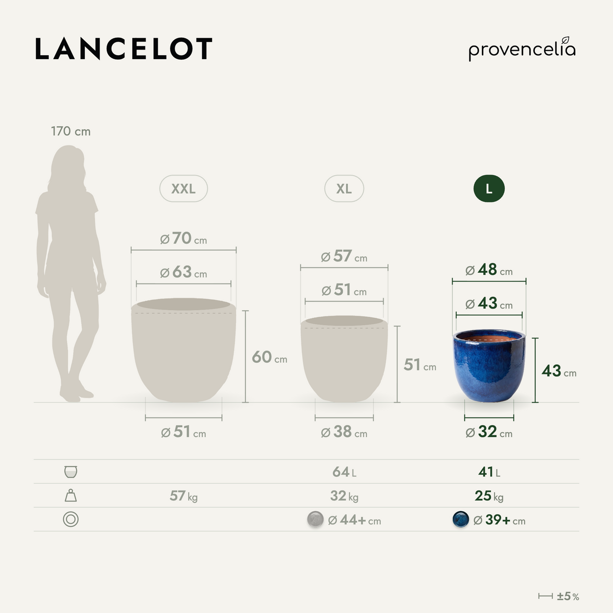 LANCELOT L – rozměry