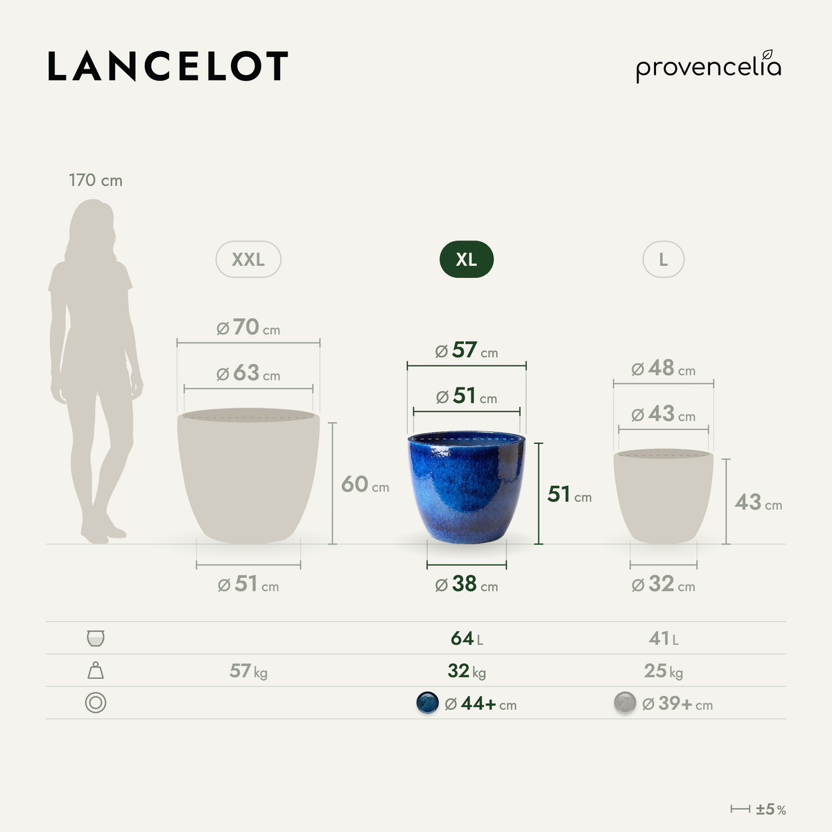 LANCELOT XL – rozměry
