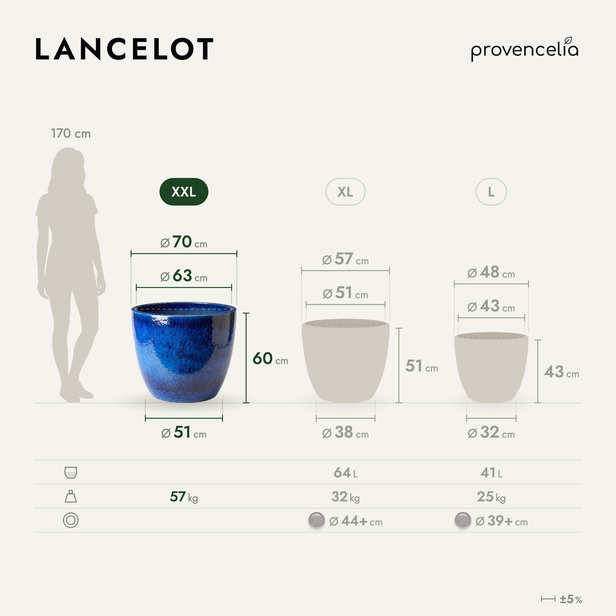 LANCELOT XXL – rozměry