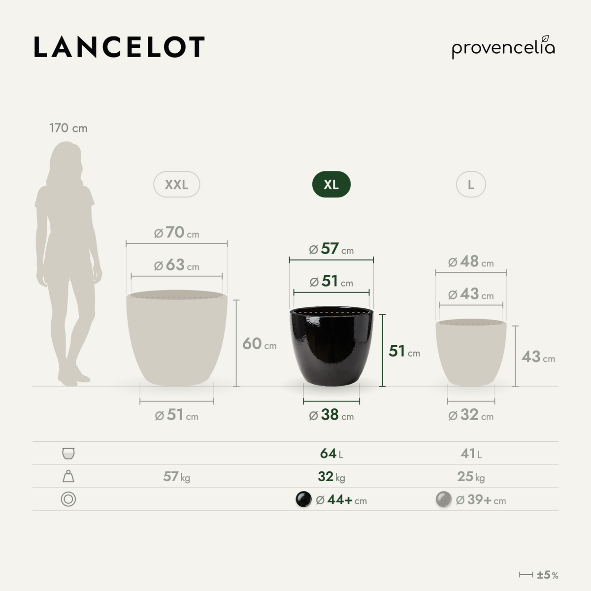 LANCELOT XL – rozměry