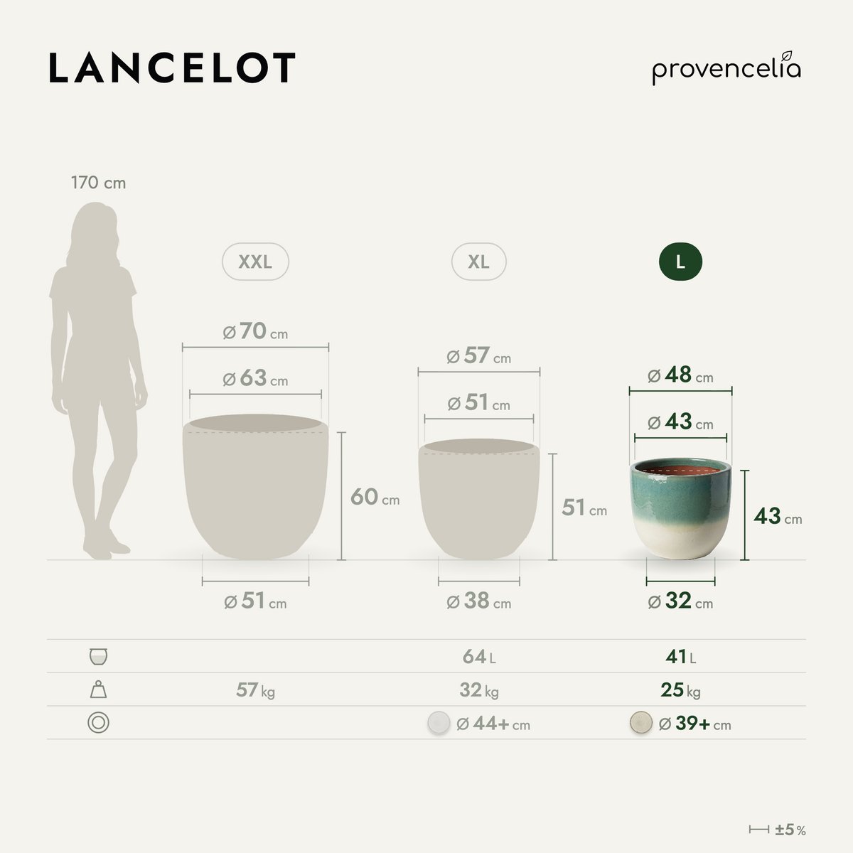 LANCELOT L – rozměry