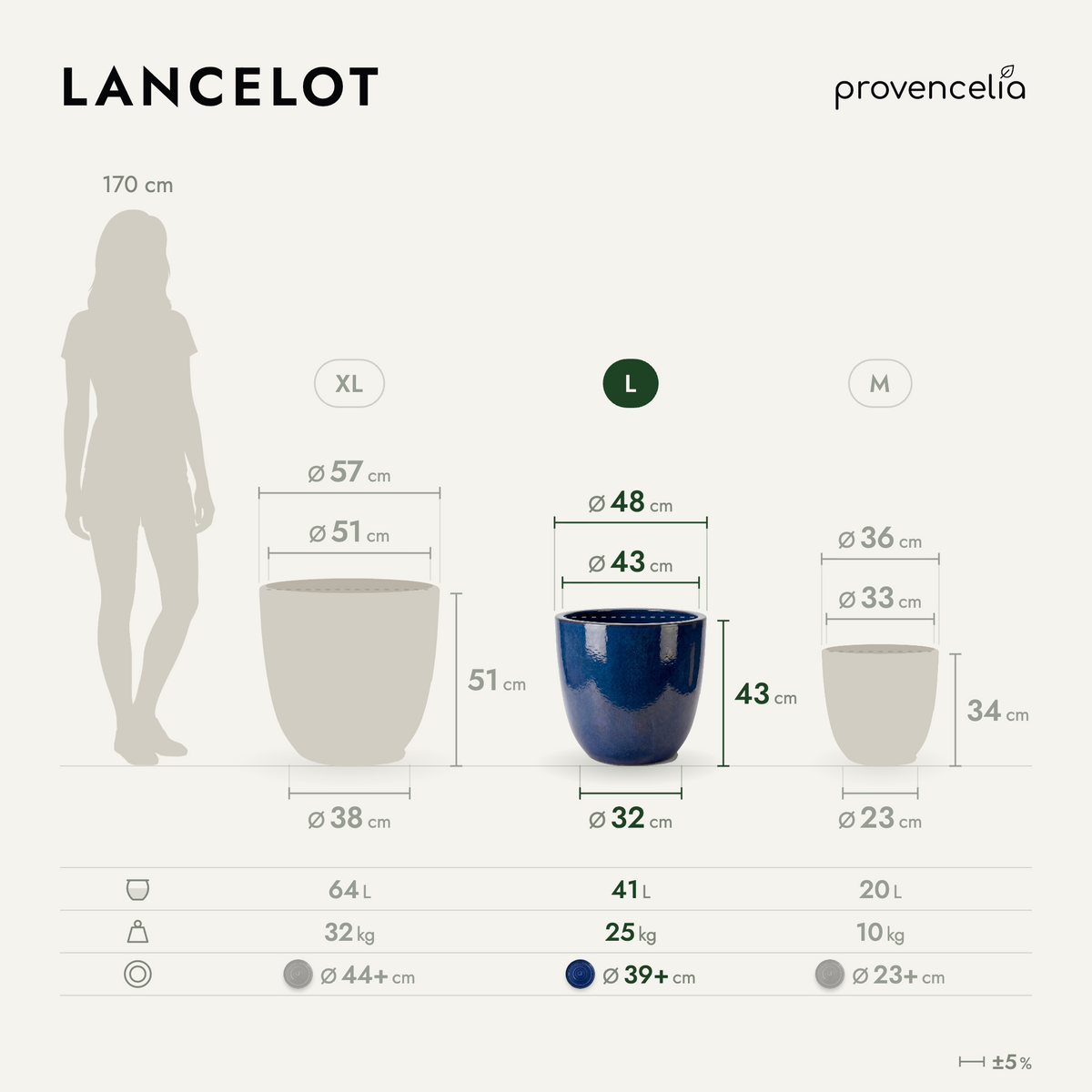 LANCELOT L – rozměry