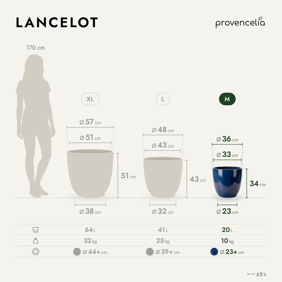 LANCELOT M – rozměry