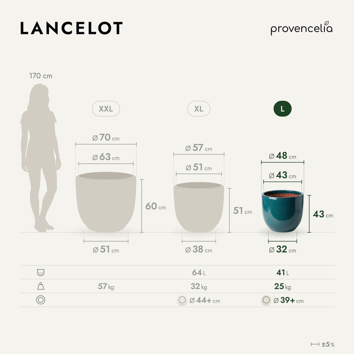 LANCELOT L – rozměry