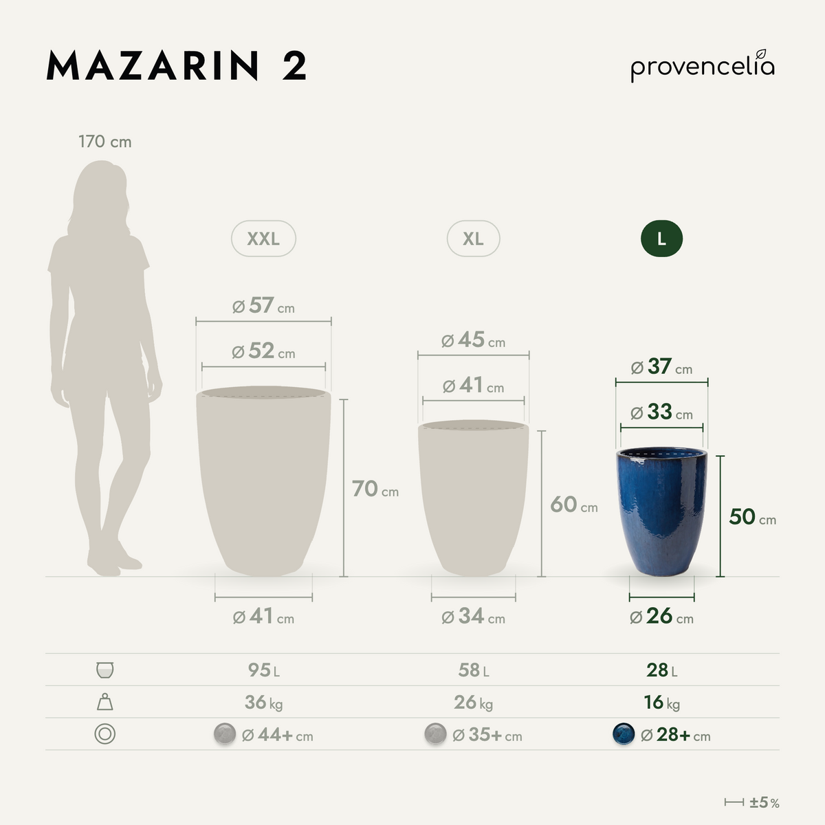 MAZARIN 2 L – rozměry
