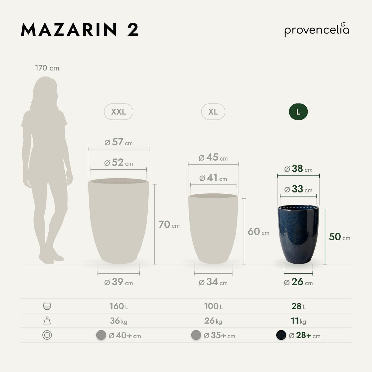 MAZARIN 2 L – rozměry