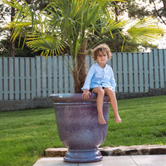 Velký kramický květináč Titan - Nebesky modrá