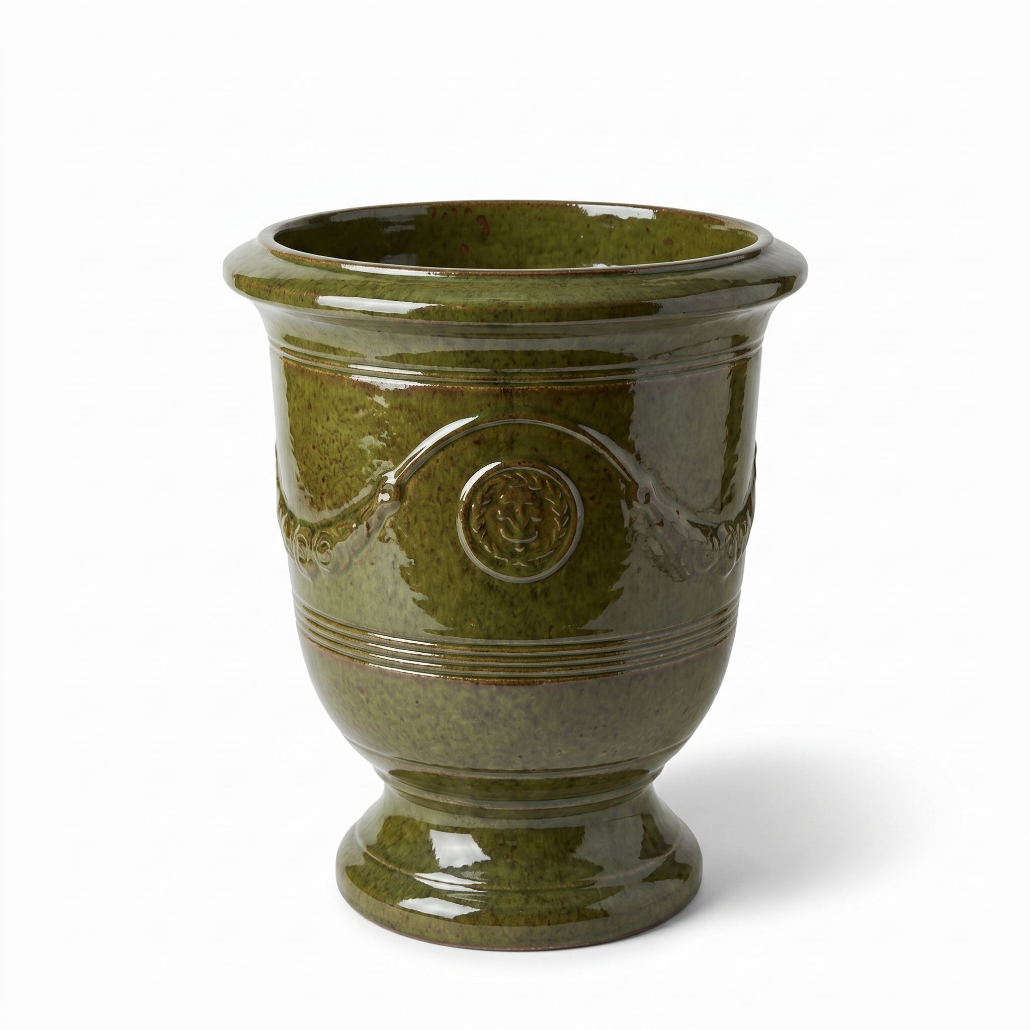 Keramicky květináč RICHELIEU - Tropická zelená - XL (46 x 56 cm)